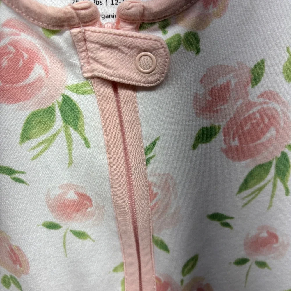Mama Cheetah XL Girls 18-24M Pink Floral Organic Cotton Sleep Sack Bag 35-40 In‎